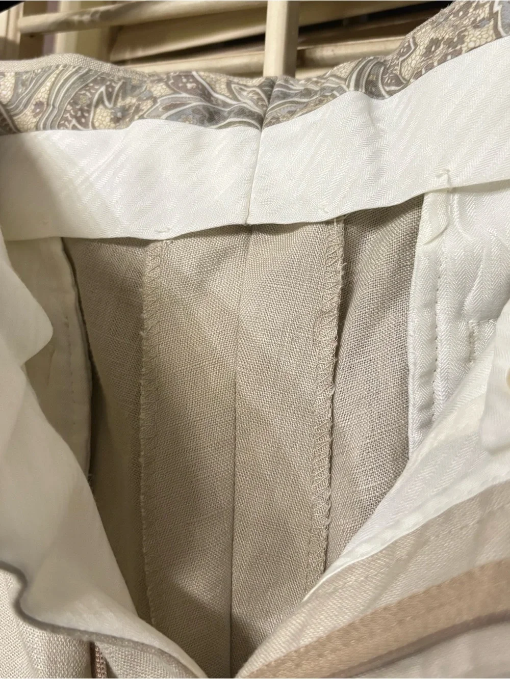 Lauren Ralph Lauren Beige Linen Dress Pants